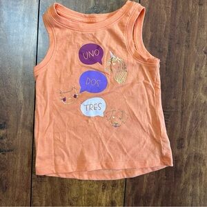 girls orange Uno Dos Tres tank 12 months